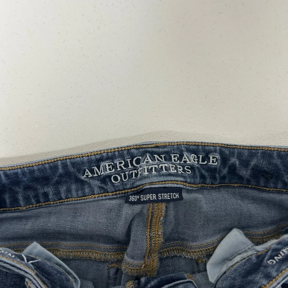 American Eagle Jegging Womens 12 Blue High Rise 360 Super Stretch Skinny Pants